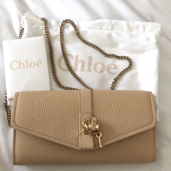 Chloe Handbags - CHLOE PORTAFOGLI DONNA WOODEN BEIGE NEW